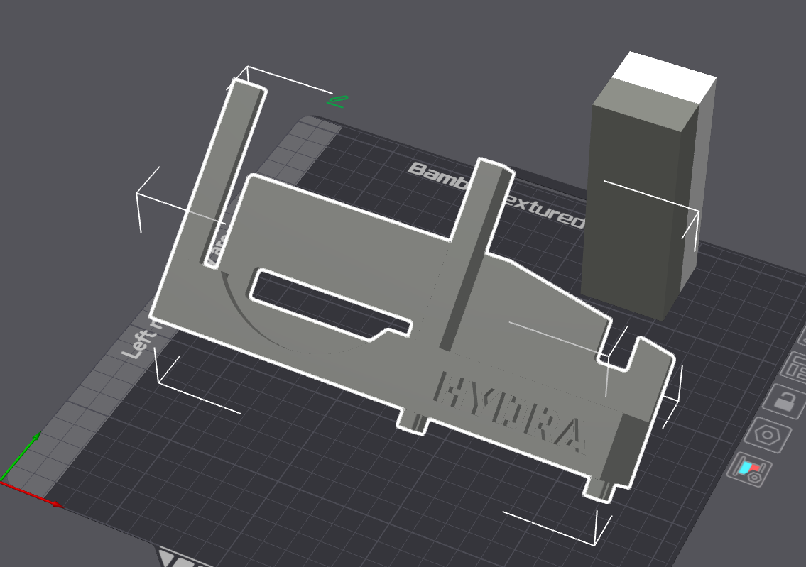 3D printed GPU bracket in Slicer software